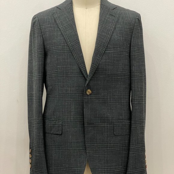 💙 HOST PICK 💙 SuitSupply Green Havana check suit Size 40R/34 - Picture 7 of 15